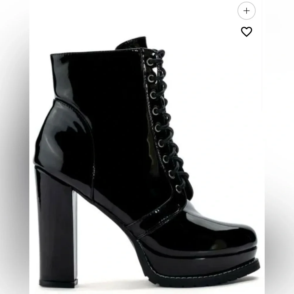 AZALEA WANG Freddie Chunky Lace Up booties SIZE: 8 - Picture 2 of 10